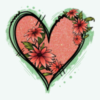 Pink Glitter Floral Heart Premium Hoodie | Teevron