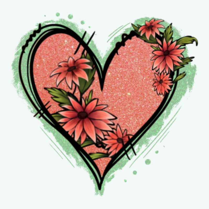 Pink Glitter Floral Heart Premium Hoodie by Jasminsmagicworld | Teevron