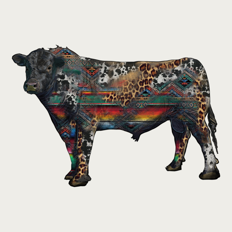 Black Angus Bull With Western Patterns Zipper Hoodie by RanaPortraitStore | Teevron