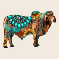 Brahman Bull Gemstone Turquoise And Sunflower Zipper Hoodie | Teevron