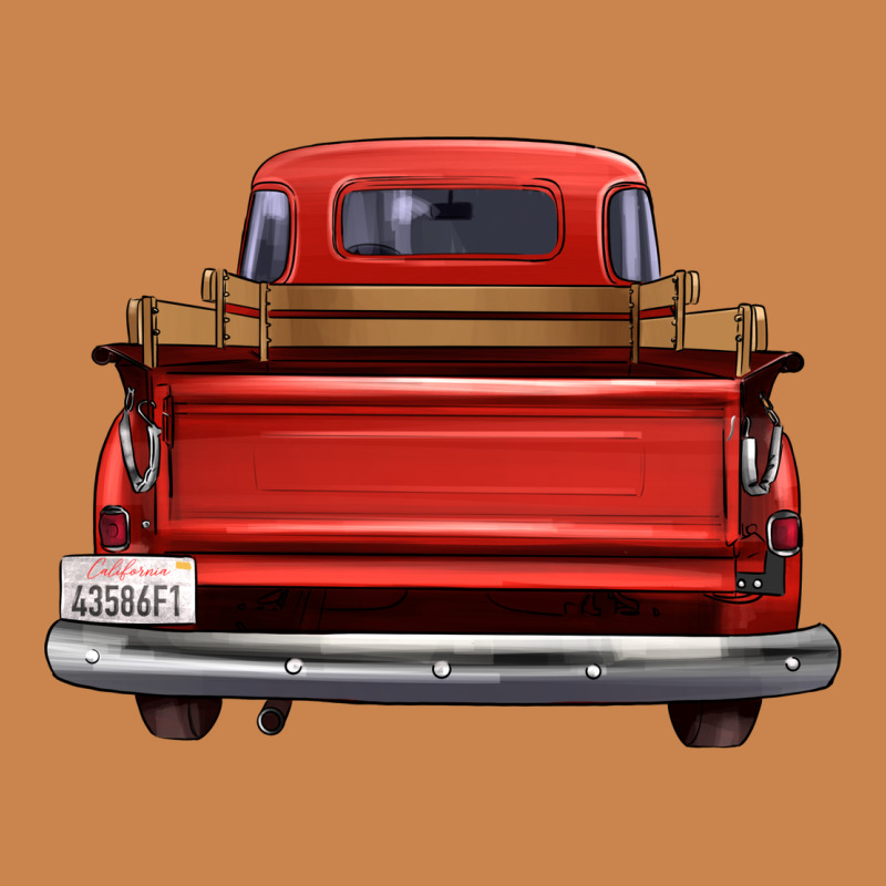 Western Red Truck Back View Heavyweight Hoodie by FaDigitalArtStudio | Teevron