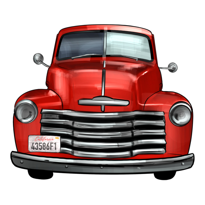 Western Red Truck Front View Heavyweight Hoodie by FaDigitalArtStudio | Teevron