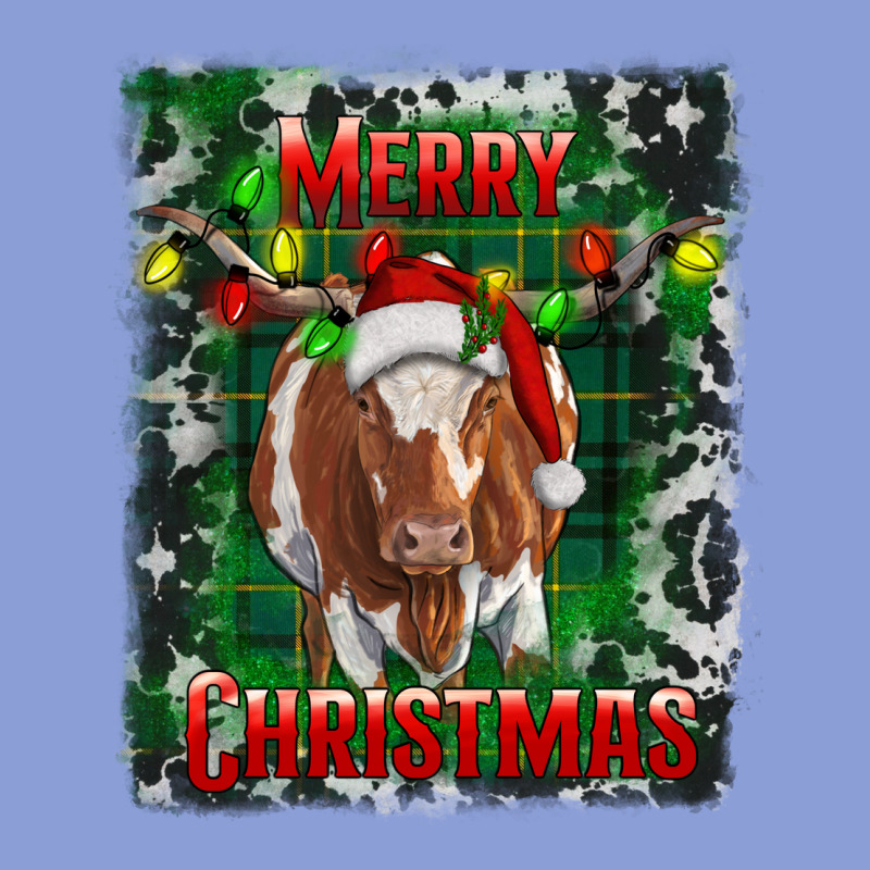 Western Merry Christmas Longhorn Cow Long Sleeve Tee by RanaPortraitStore | Teevron