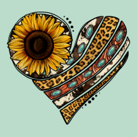 Western Sunflower Leopard Cowhide Heart Premium Hoodie | Teevron