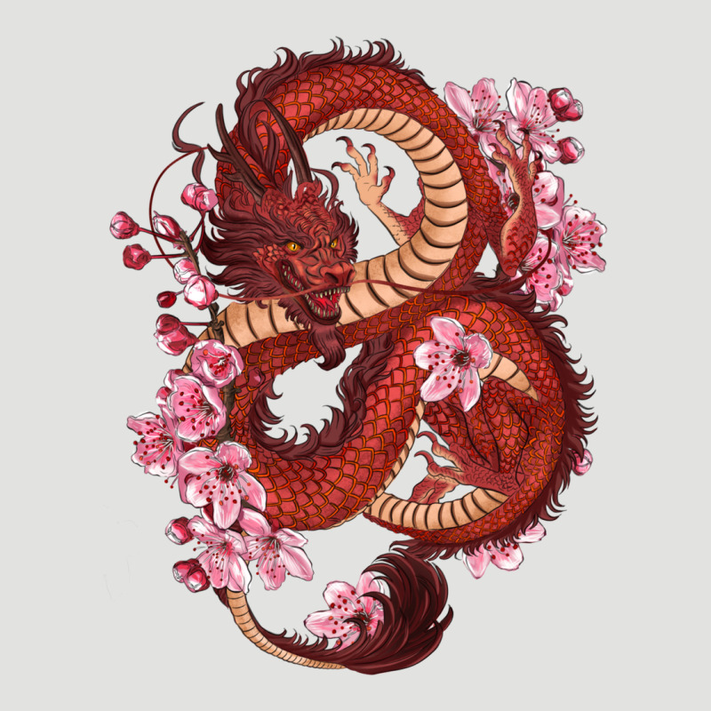 Red Dragon And Sakura Cherry Blossoms Classic Tee by RanaPortraitStore | Teevron