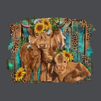 Highland Cow Family Cattle And Calf With Sunflower And Turquoise Backg Zipper Hoodie | Teevron