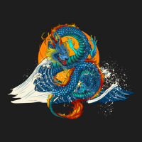 Blue Dragon Ocean Waves And Sun Classic Tee | Teevron