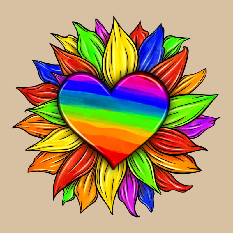 Lgbtq Color Heart And Sunflower Heavyweight Hoodie by HRA Design Shop | Teevron