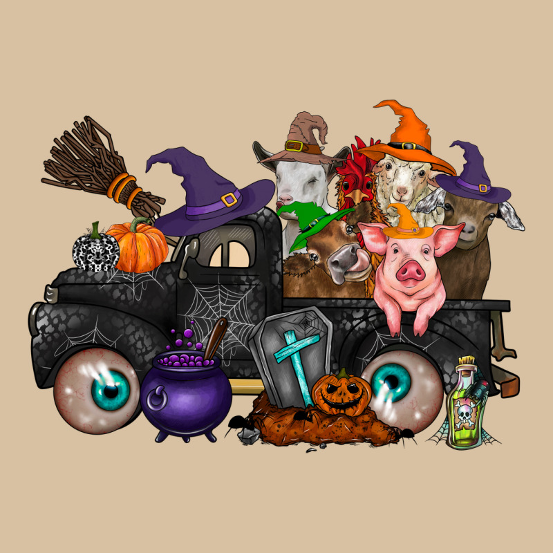 Halloween Farm Animals Truck Heavyweight Hoodie by RacoonDesign | Teevron