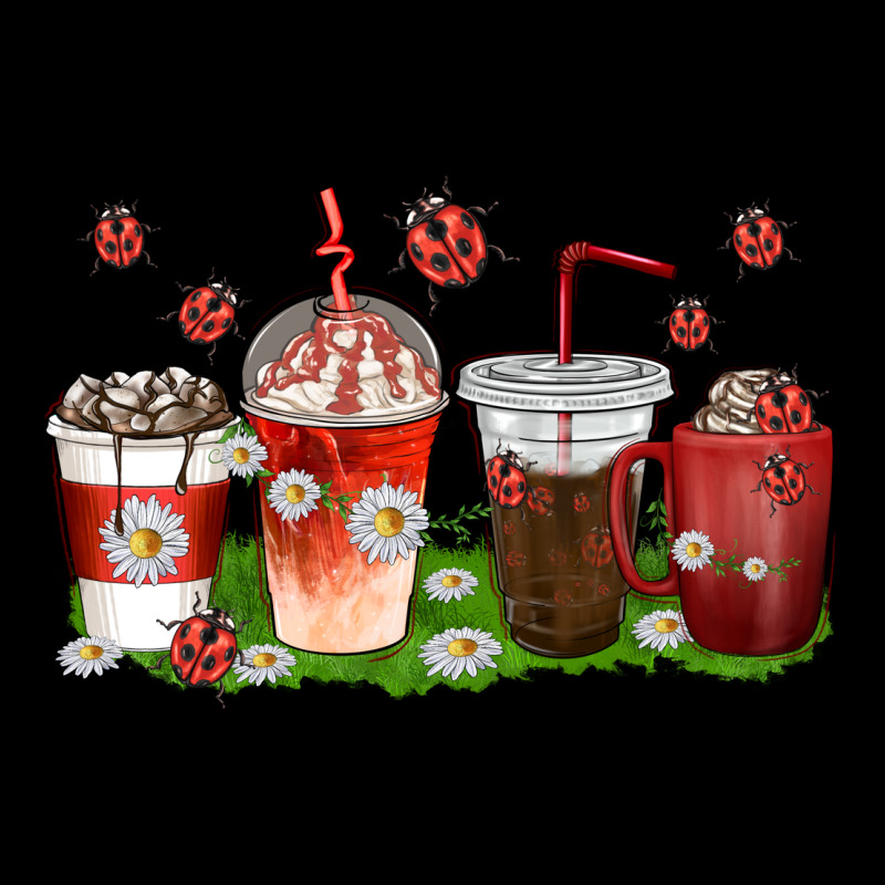 Coffee Cups Lady Bug With Daisies Long Sleeve Tee by texasbilliewilder | Teevron
