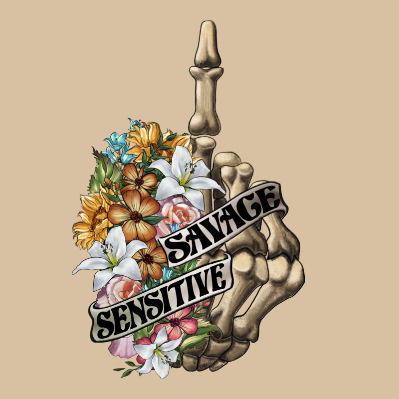 Sensitive Savage Skeleton Middle Finger Heavyweight Hoodie by FaDigitalArtStudio | Teevron