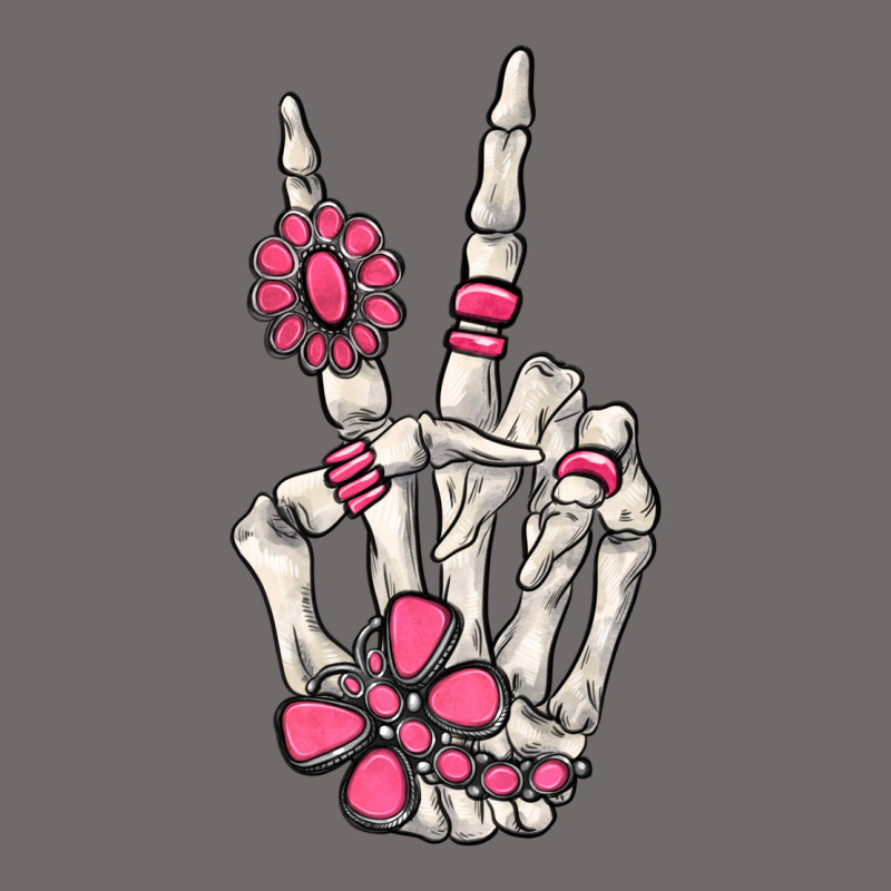 Pink Gemstone Peace Skeleton Hand Urban Hoodie by MaliasSmallBusiness | Teevron