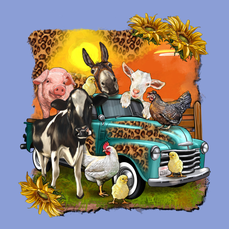 Farm Truck With Farm Animals Long Sleeve Tee by texasbilliewilder | Teevron