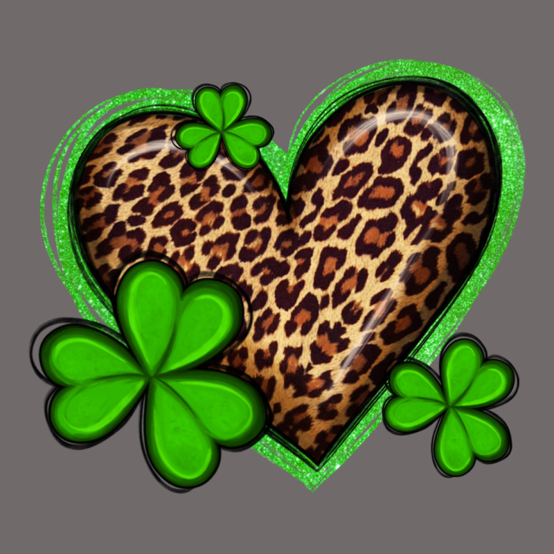 St Patricks Day Leopard Heart With Shamrocks Urban Heavy Tee by Artiststas | Teevron
