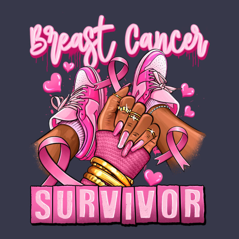 Breast Cancer Survivor Afro Girl Sneakers Long Sleeve Tee by RanaPortraitStore | Teevron