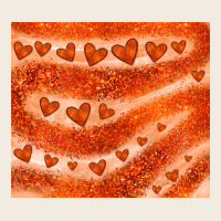 Orange Glitter Heart Premium Sweatshirt | Teevron