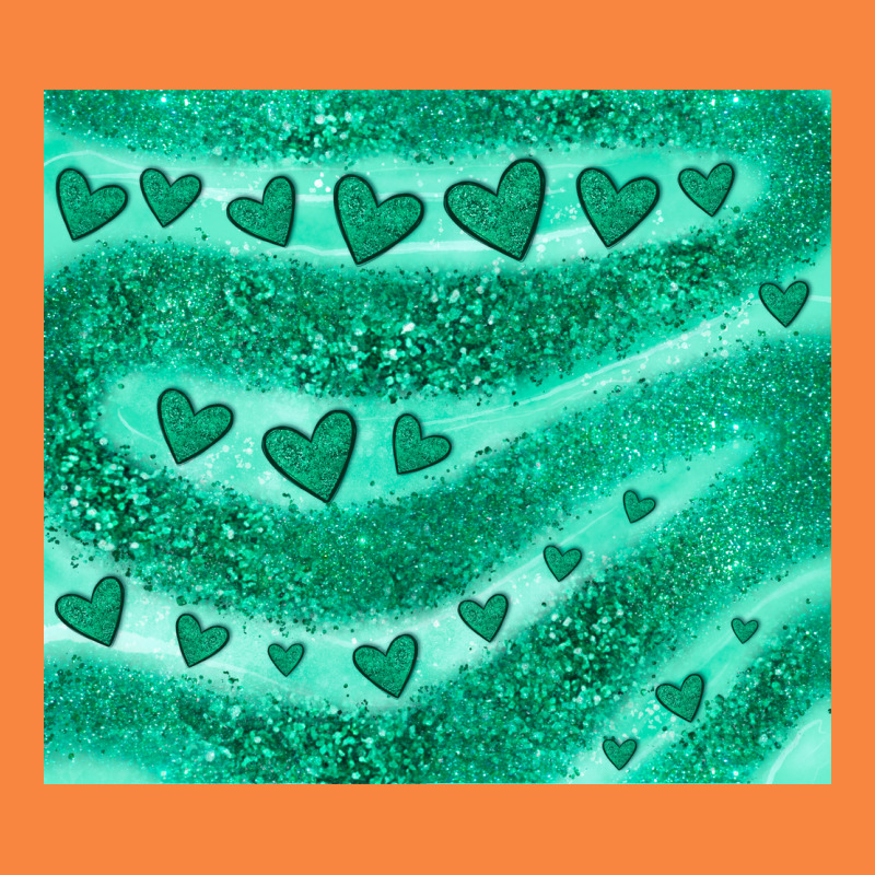 Green Glitter Heart Premium Sweatshirt by JahusDesignShop | Teevron