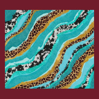 Turquoise Brushstrokes With Leopard And Cowhide Zipper Hoodie | Teevron