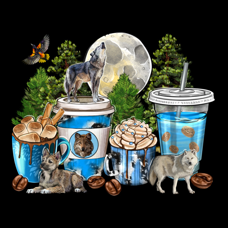 Wolf Coffee Cups Long Sleeve Tee by texasbilliewilder | Teevron