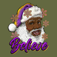 Believe Purple And Gold African American Santa Long Sleeve Tee | Teevron