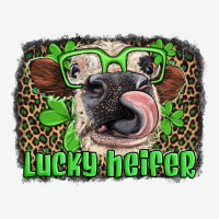 Lucky Heifer With Glasses St Patricks Urban Heavy Tee | Teevron
