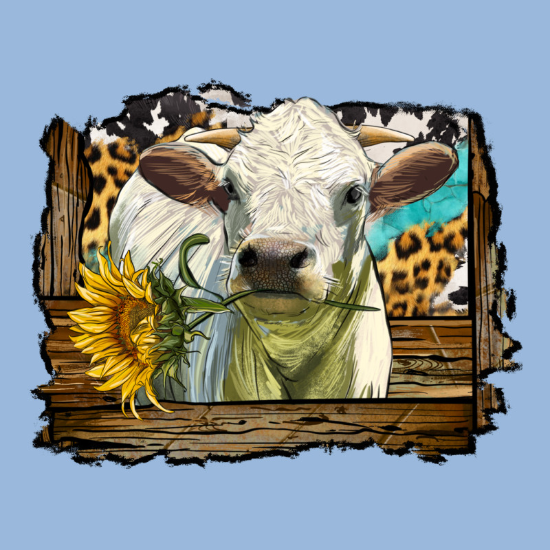 Charolais Heifer With Western Background Premium Hoodie by LillyAllenDesigns | Teevron