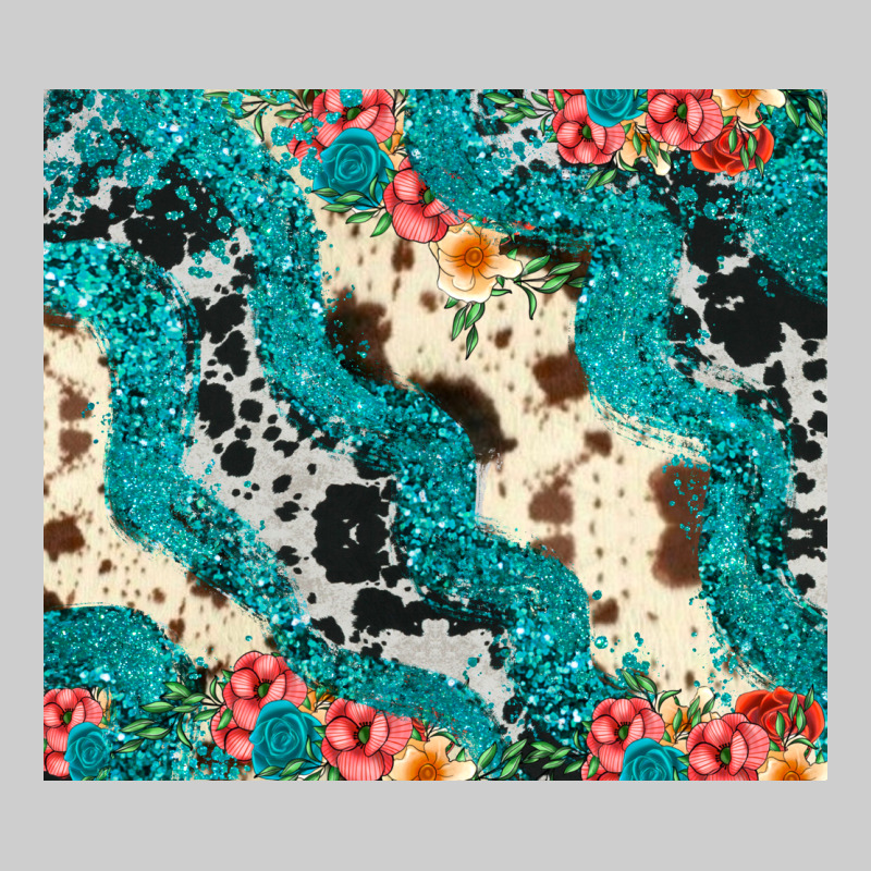 Turquoise Glitter Cowhide Premium Sweatshirt by JahusDesignShop | Teevron