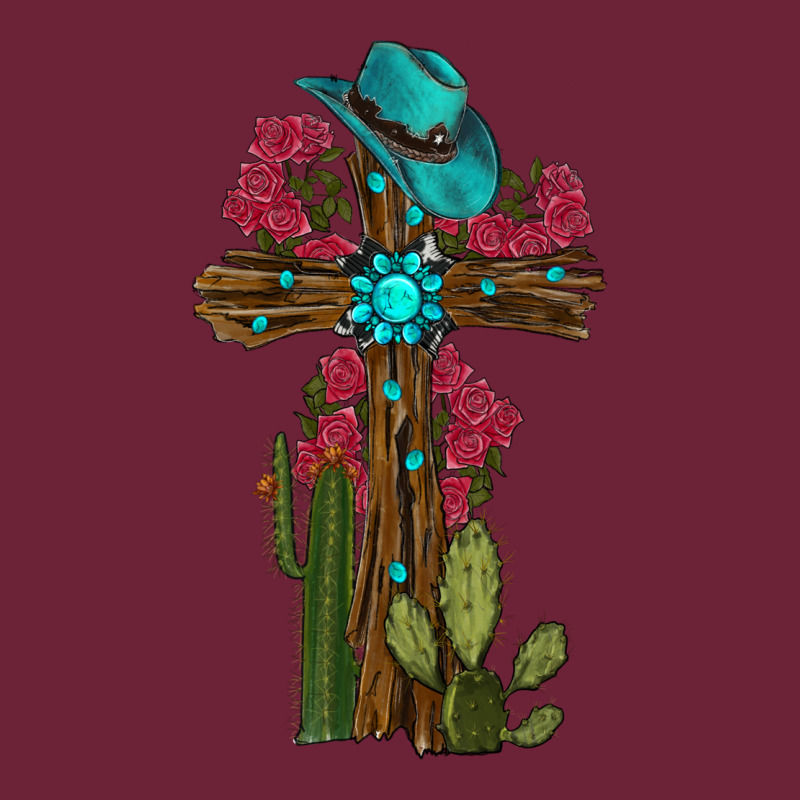Gemstone Cross With Cactus Long Sleeve Tee by RanaPortraitStore | Teevron