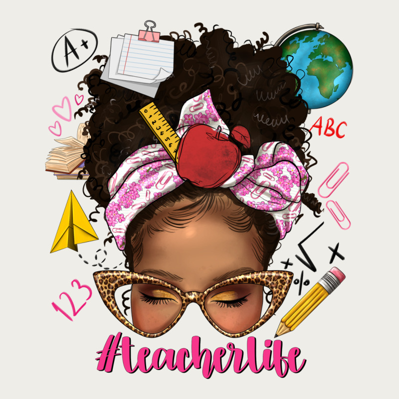 Afro Messy Bun Teacherlife Zipper Hoodie by texasbilliewilder | Teevron