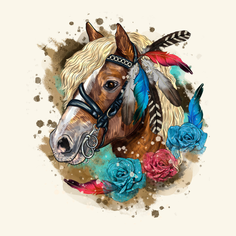 Haflinger Horse Floral Premium Hoodie by LillyAllenDesigns | Teevron