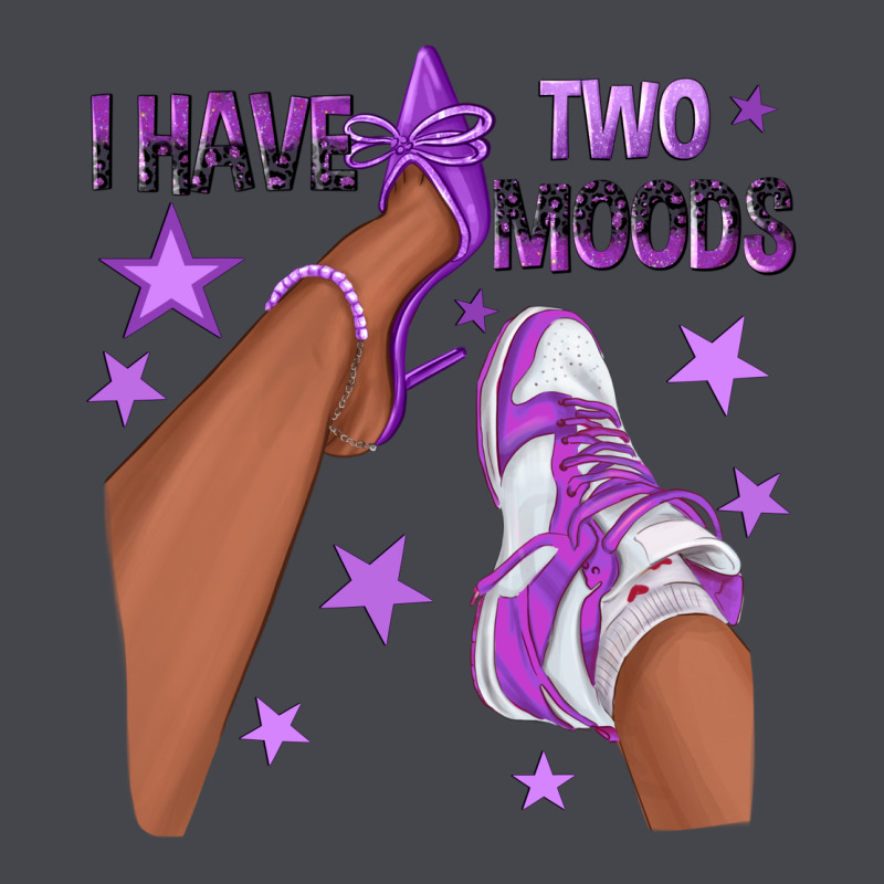 Purple I Have Two Moods Afro Girl Sneakers Long Sleeve Tee by texasbilliewilder | Teevron