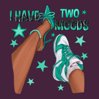 Teal I Have Two Moods Afro Girl Sneakers Long Sleeve Tee | Teevron