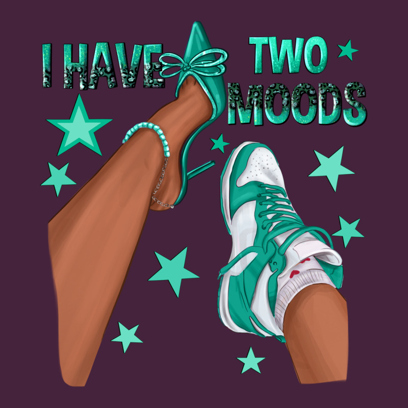 Teal I Have Two Moods Afro Girl Sneakers Long Sleeve Tee by texasbilliewilder | Teevron