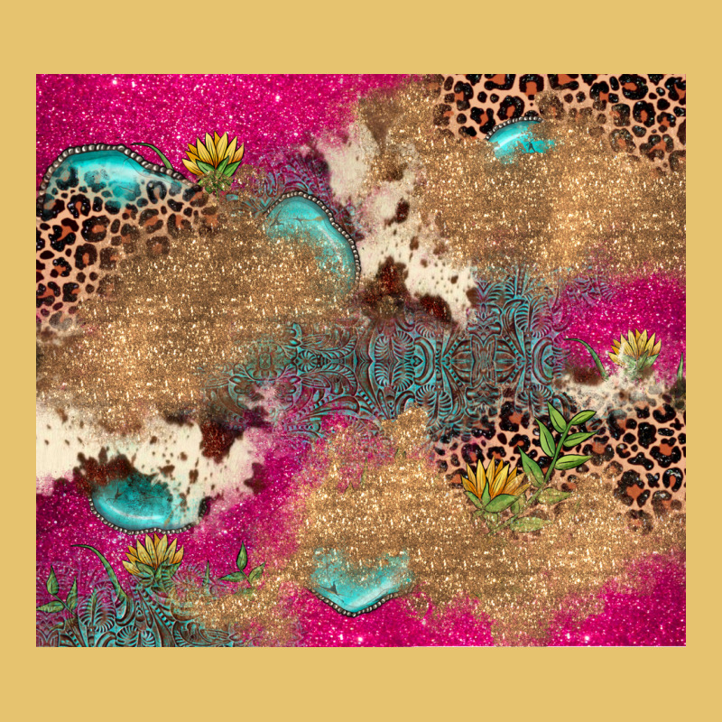 Pink Glitter Leopard Sunflower Gemstone Premium Sweatshirt by JahusDesignShop | Teevron