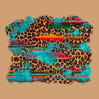 Western Serape Leopard Bull Skull Turquoise  Background Vintage Tee | Teevron