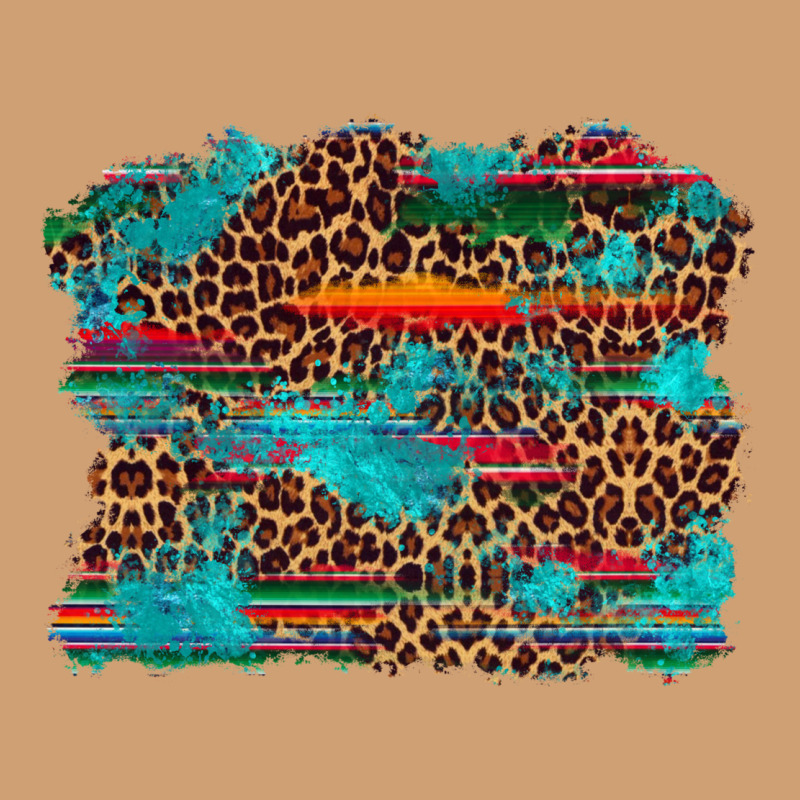Western Serape Leopard Bull Skull Turquoise  Background Vintage Tee by Artiststas | Teevron
