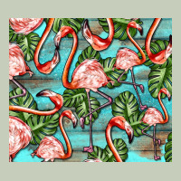 Flamingos With Leaves Ladies Tee | Teevron