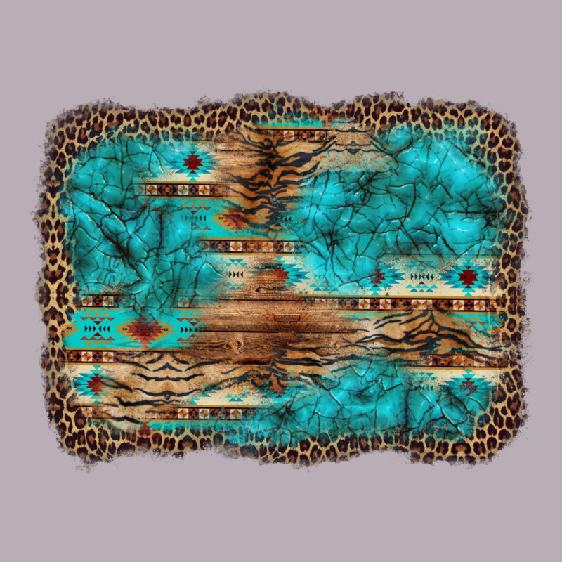 Western Turquoise Stone Aztec Tiger Pattern Background Vintage Tee by Artiststas | Teevron