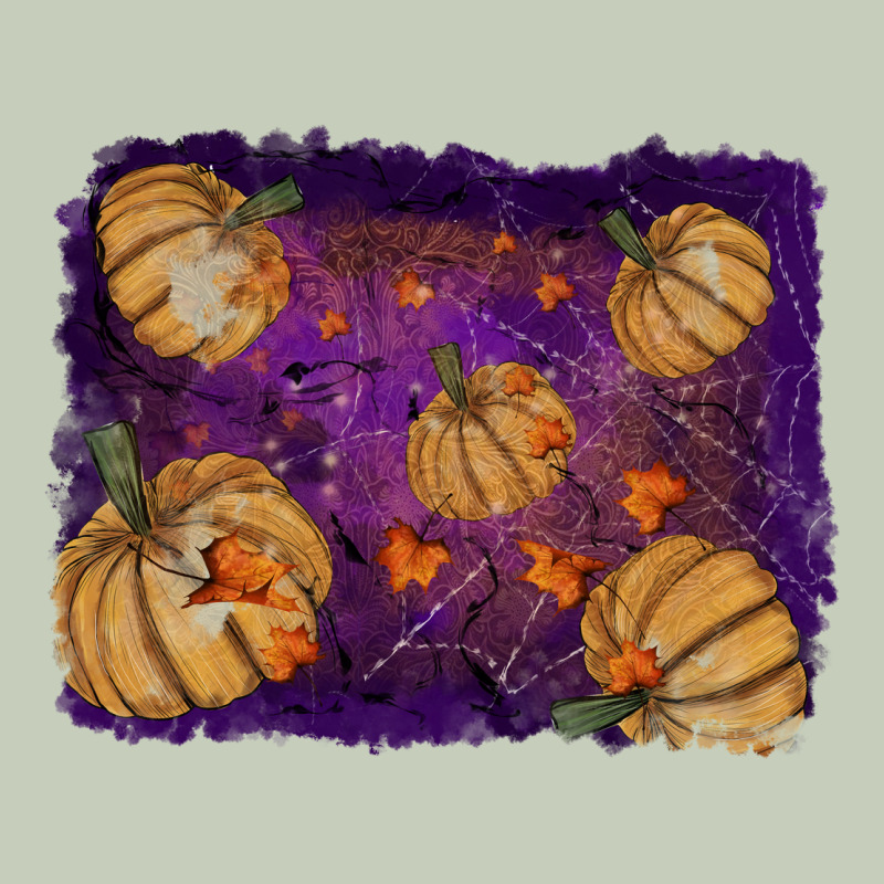 Halloween Pumpkin Cobweb Background Long Sleeve Tee by RanaPortraitStore | Teevron