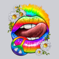 Rainbow Lips With Daisies Classic Tee | Teevron