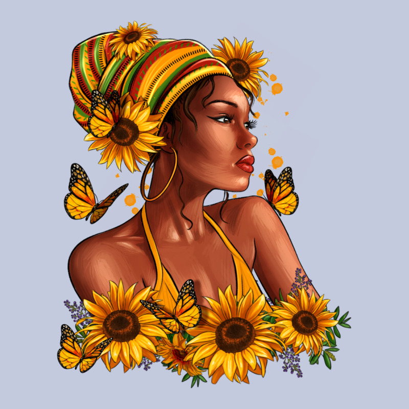 Afro American Woman Sunflowers Long Sleeve Tee by RanaPortraitStore | Teevron