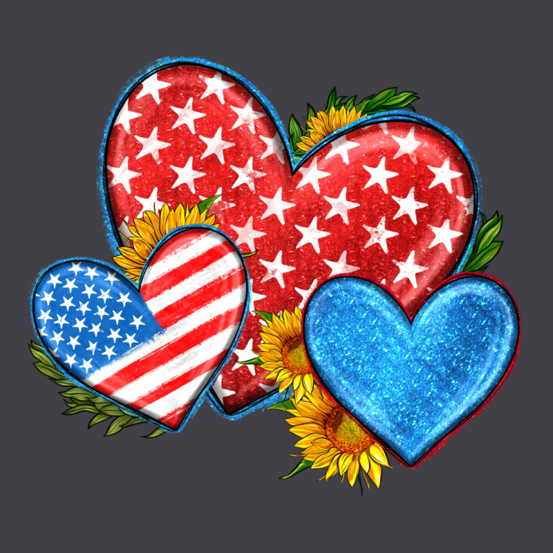 Usa Flag Hearts With Sunflower Heavyweight Hoodie by HRA Design Shop | Teevron