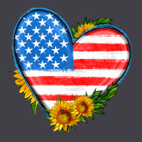 Usa Flag Heart With Sunflower Heavyweight Hoodie | Teevron