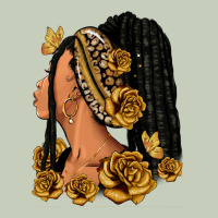 Gold Roses Afro Woman Long Sleeve Tee | Teevron
