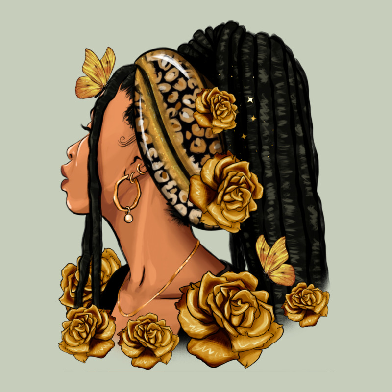 Gold Roses Afro Woman Long Sleeve Tee by RanaPortraitStore | Teevron