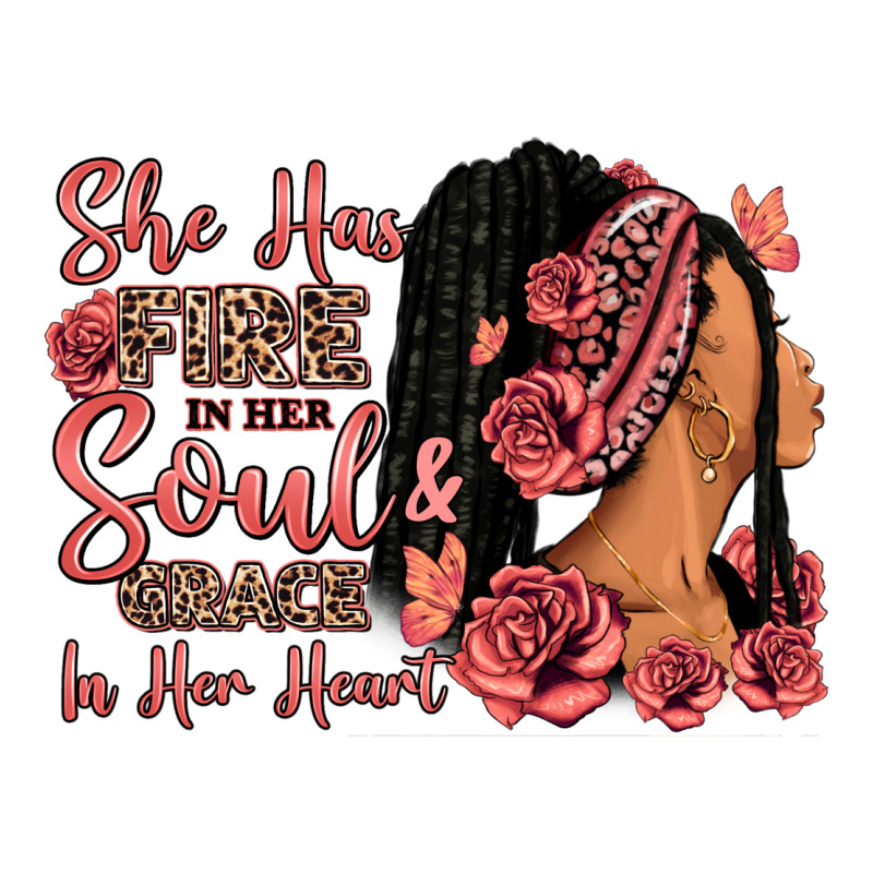 She Has Fire In Her Soul Afro Woman Long Sleeve Tee by RanaPortraitStore | Teevron