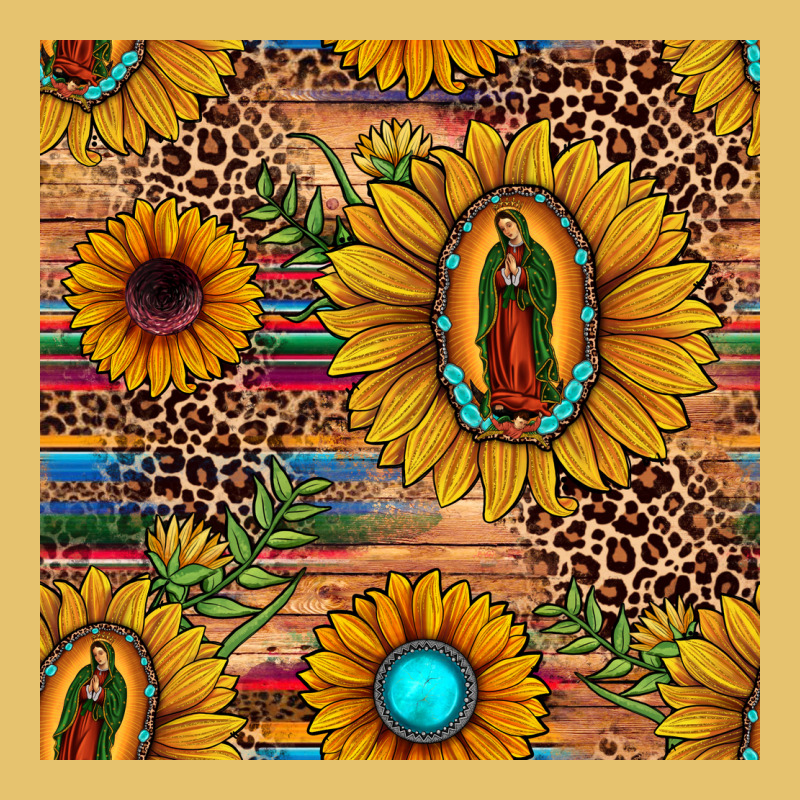Our Lady Of Guadalupe Sunflower  Seamless Pattern Premium Sweatshirt by JahusDesignShop | Teevron