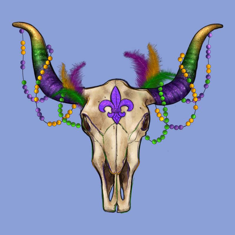 Mardi Gras Bull Skull Long Sleeve Tee by RanaPortraitStore | Teevron