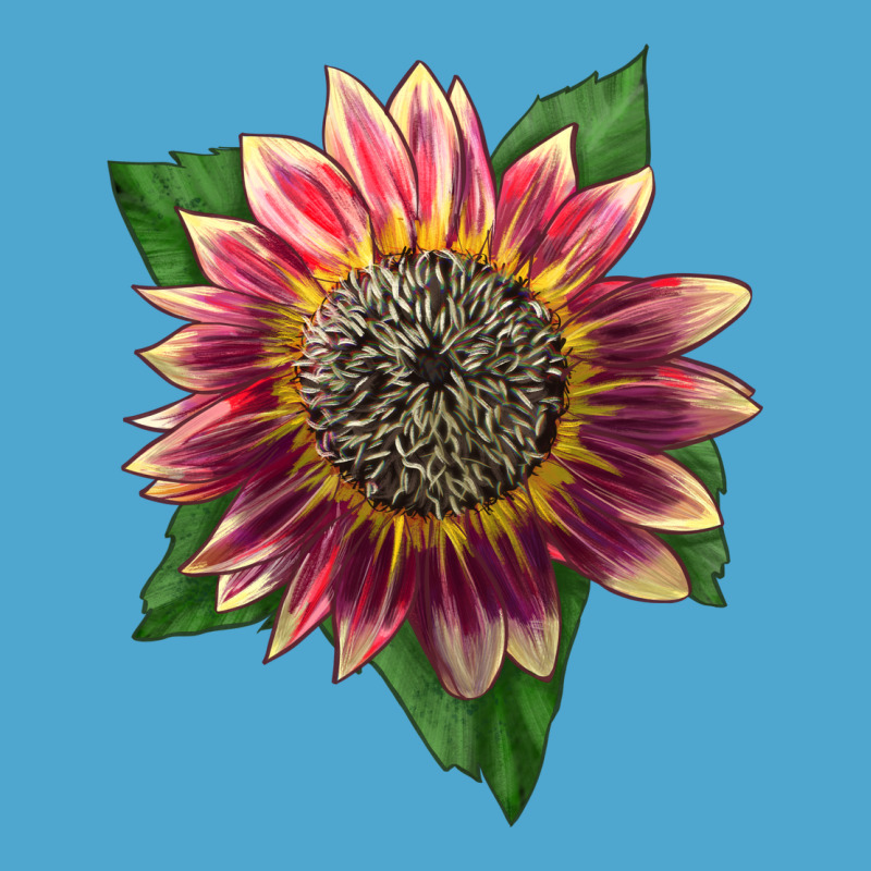 Crimson Blaze Sunflower Premium Hoodie by LillyAllenDesigns | Teevron