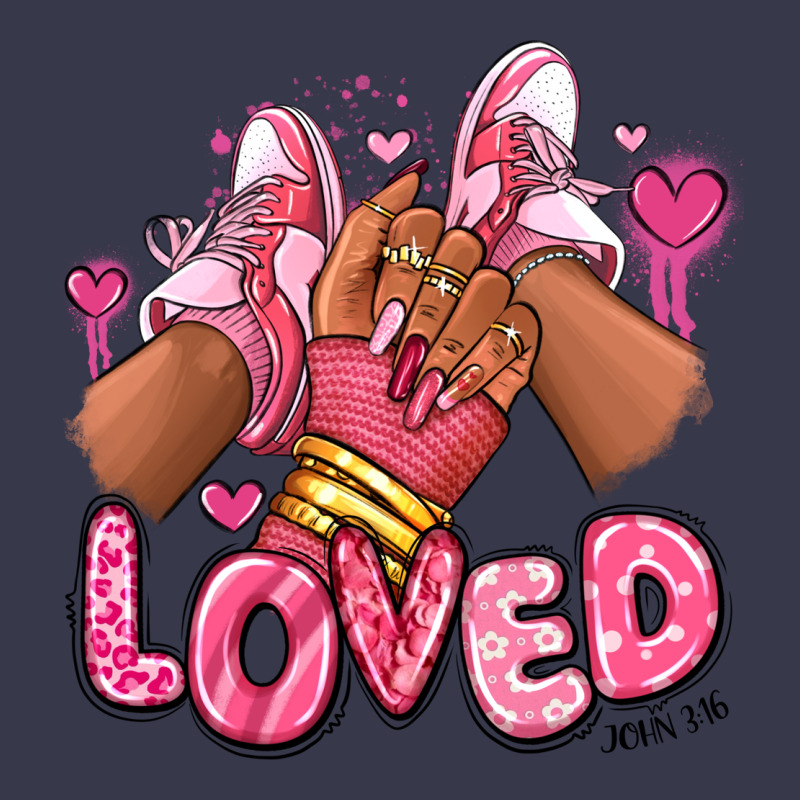 Loved Valentine's Day Afro Girl Sneakers Long Sleeve Tee by RanaPortraitStore | Teevron